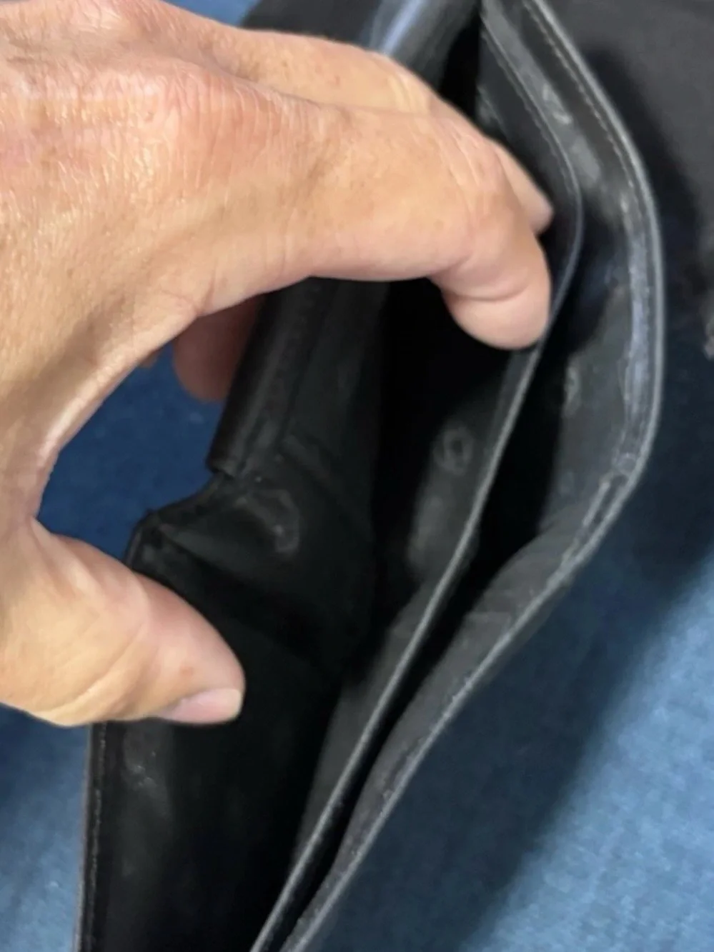 Executive Charcoal Black Leather Bi-Fold Wallet